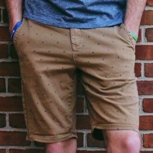 Tan pants with Navy design